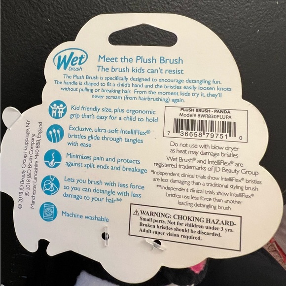 Wet Brush Kids Plush Panda Hair Brush New - Picture 8 of 11